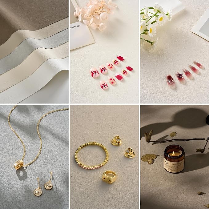 41x28 Micro-Sand Photography Backdrops for Product Photoshoot, Non-Reflective Waterproof Flat Lay Background for Food Jewelry Cosmetics, Professional Photography Props for UGC Creators - Image 4