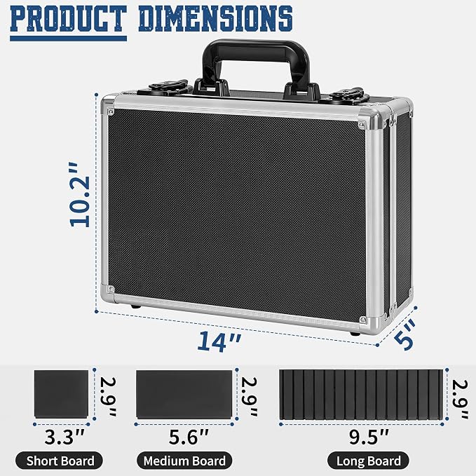 Aluminum Storage Case with Adjustable Dividers, Multi-Function Lockable Storage Carrying Case for Graded Card, Barber Tools, Makeup Tools, etc (Medium) ﻿ - Image 2
