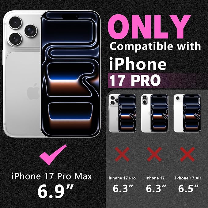 2 Pack for iPhone 17 Pro Camera Lens Protector | Bling Tempered Glass 9 Hardness,Anti-Scratch High Definition Camera Screen Protector (Pink) - Image 2
