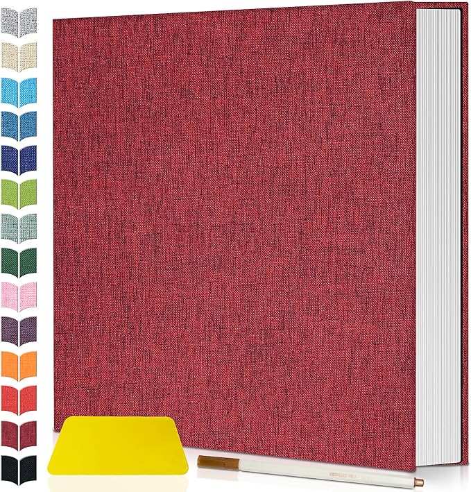Artfeel Photo Album Self Adhesive Scrapbook,120 Pages Large Photo Book for 4x6,5x7,8x10 Pictures,DIY Album for Baby Wedding Family Travel Birthday,with Metallic Pen and Scraper by Artfeel