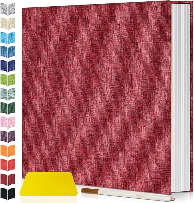 Artfeel Photo Album Self Adhesive Scrapbook,60 Pages Large Photo Book for 4x6,5x7,8x10 Pictures,DIY Album for Baby Wedding Family Travel Birthday,with Metallic Pen and Scraper by Artfeel