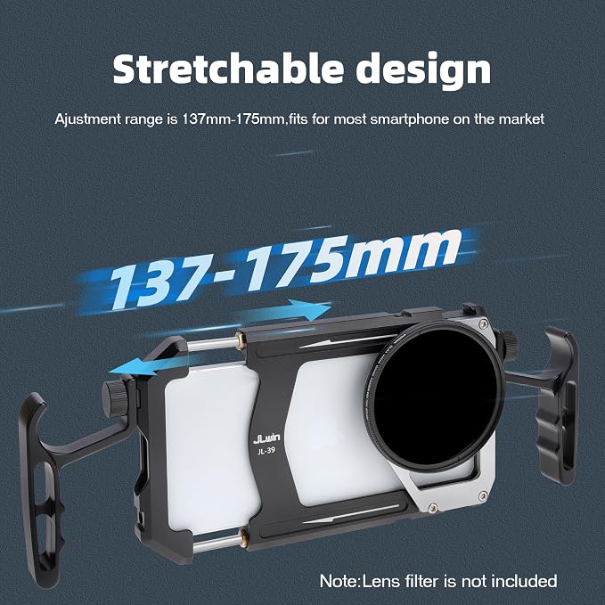 Fotga Universal Smartphone Cage Photo Video Stabilizer + Handles + 67mm Thread Filter Adapter for iPhone 17 16 15 14 Pro Max Samsung Cell Phone Vlog Live Stream Video Record + Cold Shoe Tripod Mount - Image 4