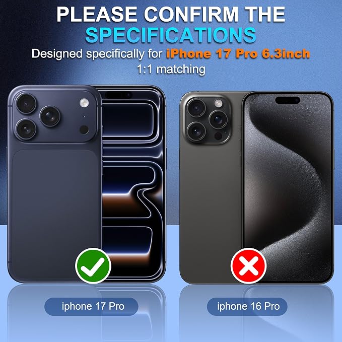 Suoman for iPhone 17 Pro Camera Lens Protector-Black | [All-in-one Frosted] [Strong-Adhesion] Metal Frame Tempered Glass Camera Lens Cover - Image 2