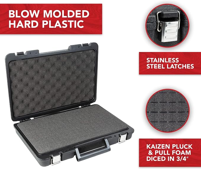 True Position Tools - Universal Hard Carrying Case with Premium Kaizen Pick and Pluck Foam - Protects Electronics, Tools, Cameras and Testing Equipment, 17 x 12 x 3 In. - Image 4