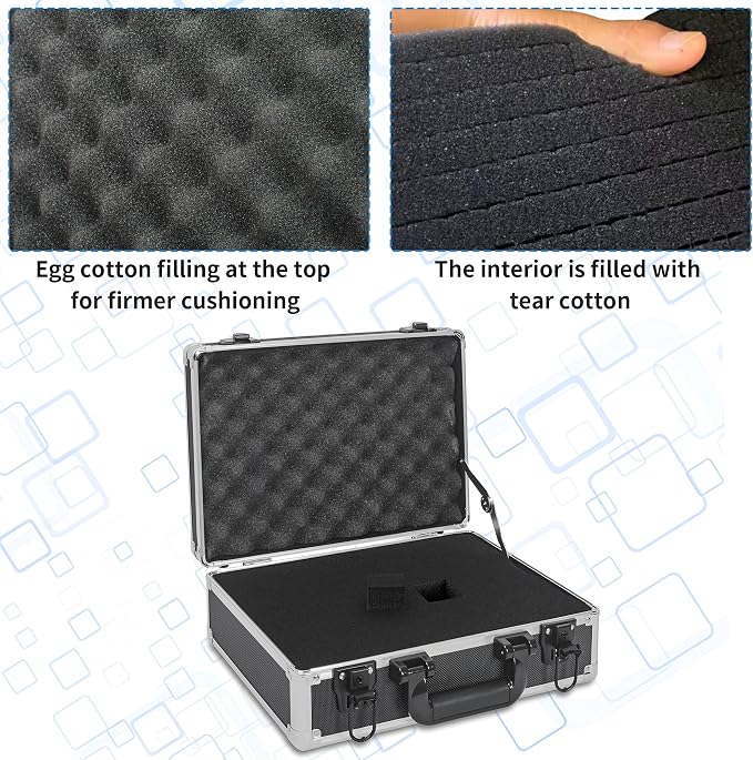 14 Inch Hard Shell Carrying Case | Ideal for Wireless Mic System Storage & Camera Gear Transportation with Customizable Pre-Diced DIY Foam - Image 3