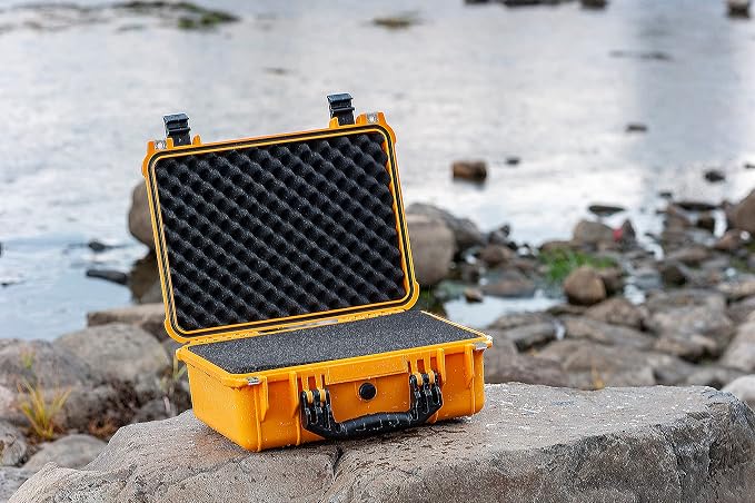MEIJIA All Weather IP67 Waterproof Hard Camera Case,Hard Protective Case,Hard Case with Customizable Foam,Fit Use of Drones,Camera,Equipments,Pistols(Yellow,15.98x12.99x6.85inches) - Image 6