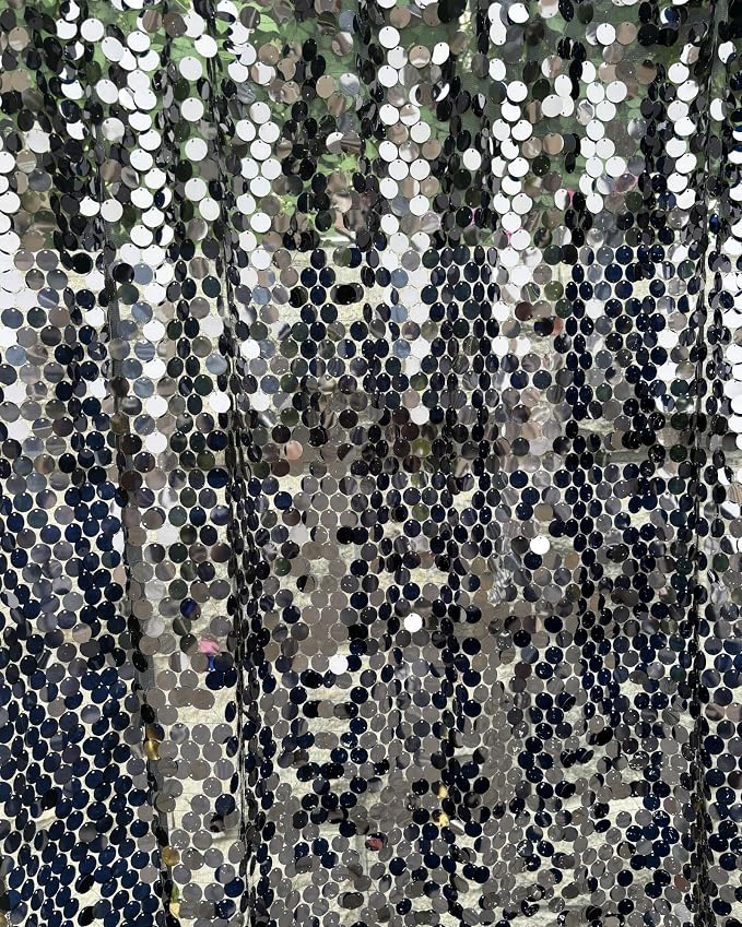 Black Sequin Backdrop, 4x10 Feet, Large 18MM, 2 Panel | Payette Shimmer, Photobooth Props, for Wedding, Home Decoration Supplies - Image 5