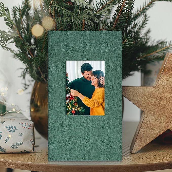 4x6 Slip In Photo Album Holds 300 Pockets Cloth Cover Dark Green | DIY cover window, Acid free pages, PVC free pockets, Family Travel Wedding, Gift ready - Image 8