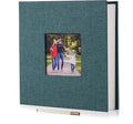 HoneyTolly Large Photo Album Self Adhesive with Picture Display Window, DIY Scrapbook Album for 4x6 8x10 Pictures, 40 Pages Linen Cover Memory Book with Scraper and Metallic Pen(Dark Green) by HoneyTolly