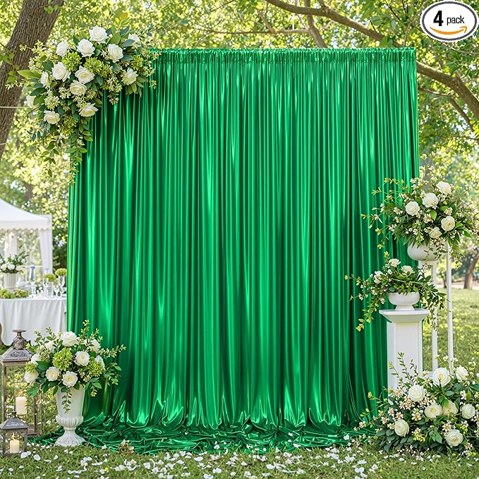 20x10FT Green Sequin Backdrop Curtain for Party - 4 Panels 5x10FT Wrinkle-Free Shimmer Drapes for Birthday, Wedding, Christmas, Decorations & Photography by Unknown