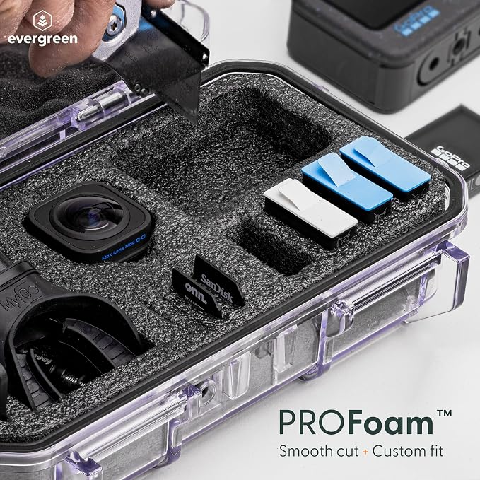 Evergreen Dry Box Tech Organizer – For Camera, Cables, Hard Drives, Memory Cards, Keys, Compatible with GoPro, Airtags (Medium, PROFoam, Orange) - Image 2