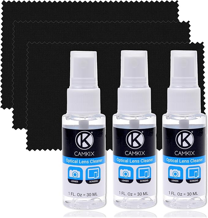 Lens and Screen Cleaning Kit - 3X Cleaning Spray, 3X Microfiber Cloth - Perfect to Clean The Lens of Your DSLR Camera (3 Bottles) - Image 2