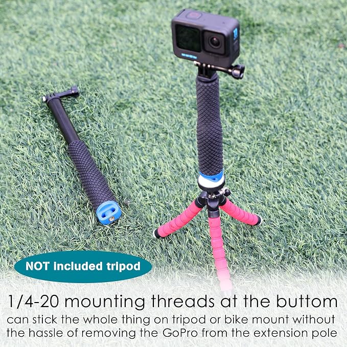 7''-23'' Extendable Selfie Stick for GoPro Action Camera | Waterproof Handle Grip Monopod Portable Extension Pole for Hero 13 12 11 10 9 8 7/DJI Osmo Action 6 5 Pro 4 for Travel Vlog - Image 8
