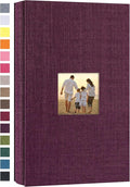 potricher Photo Album 4x6 Pictures, 300 Pockets, Linen Cover, Purple | Linen Cover, Front Window, Large Capacity 4x6 Picture Albums, Photo Book for Family, Wedding, Anniversary, Baby, Keepsake by potricher