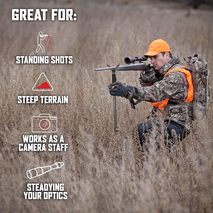 Allen Company Monopod Shooting Stick and Gun Rest - Adjustable Height - Removable Cradle - Padded Grip - Aluminum - Rifle Shooting Rest, Camera Stand - Gun Accessories, Hunting Gear - Image 4