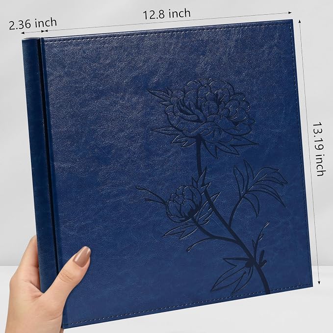 Vienrose 4x6 Photo Album Holds 800 Photos Vegan Leather Beige | Vertical horizontal pockets, Dark Blue, Large capacity, Family Wedding Baby Travel - Image 2