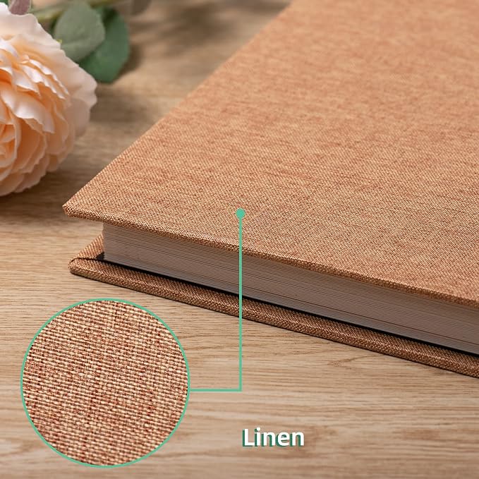Large Photo Album Self Adhesive Scrapbook Album for 4×6 5×7 8×10 Pictures DIY Magnetic Linen Cover Album 60 Pages for Family Wedding Gifts with Metal Pen and Plastic Board - Image 4