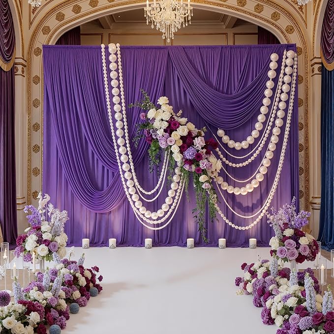 20ft x 10ft Wrinkle Free Purple Backdrop Curtains for Parties, Thick Polyester Backdrop Drapes 20x10ft for Mermaid Birthday Background Baby Shower Home Decor by ENJOYYOURPARTY