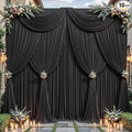 40ftx10ft Wrinkle Free Black Backdrop Curtain - 10 Feet Photography Backdrop Drapes, Silky Polyester Back Drop Cloth for Wedding Baby Shower Balloon Arch Background by Unknown