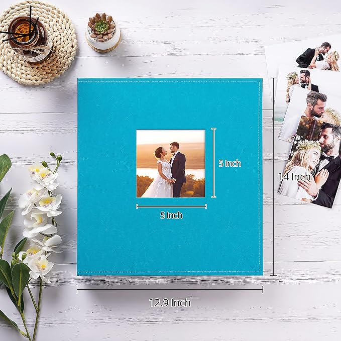 potricher Large Photo Album 4x6 1000 Photos, Leather Cover, Blue | Large Capacity Picture Albums with 1000 Horizontal and Vertical Pockets, Photo Book for Family, Wedding, Anniversary, Baby - Image 2