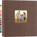 potricher Photo Album 4x6 Pictures, 1000 Pockets, Linen Cover, Brown | Linen Cover, Front Window, Large Capacity 4x6 Picture Albums, Photo Book for Family, Wedding, Anniversary, Baby, Keepsake by potricher