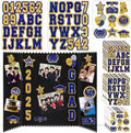 Glenmal Blue Gold 14 Sheets Graduation Photo Display Board Sticker Class of 2026 Picture Display Stickers Accessories for 2026 Grad Party College Board Photo Frame Decor (12x10inch,8.3x8.3inch) by Glenmal