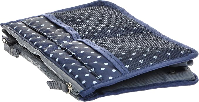 Vercord Purse Organizer Insert for Handbags Bag Organizers Inside Tote Pocketbook Women Nurse Nylon 13 Pockets Navy Blue Dot Large - Image 5