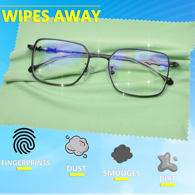 Eco-Fused Microfiber Cleaning Cloths - 12 Pack - Ideal for Cleaning Glasses, Spectacles, Camera Lenses, iPad, Tablets, Smartphones, iPhone, Android Phones, Laptops, LCD Screens - Image 3
