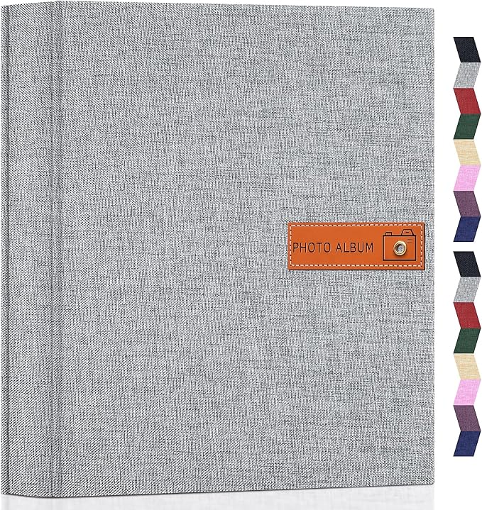 Popotop 4x6 Photo Album 1000 Pictures, Linen Hardcover, Reinforced Spine | Extra-Large 1000-Photo Capacity, Acid-Free PP Slip-In Pockets, 5 Photos per Page, Black Inner Pages, No Memo Space by Popotop