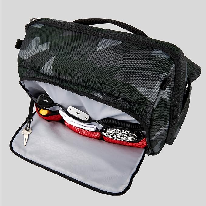 HEX Ranger DSLR XL Camera Sling – with Adjustable Carry Straps, Ample Interior Dividers, Water-Resistant Fabric, YKK Premium Zippers & More – Glacier Camo - Image 5