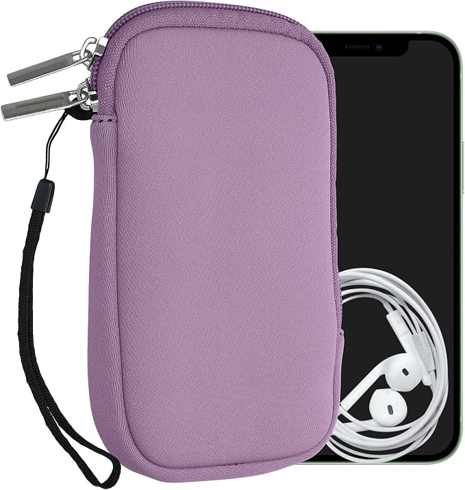 kwmobile Universal Phone Pouch Size L - 6.5" - Neoprene Smartphone Pouch with Zip - Water-Repellent Mobile Phone Case - Sleeve in Lavender by kwmobile