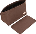 Doxo Purse Organizer Insert for Handbags & Base Shaper 2pc Set, Felt Neverfull MM Organizer Insert, Tote Bag Organizer with Zipper Pocket and Bottle Holder, Fit Speedy 30 Neverfull MM and More,Brown-L by Doxo