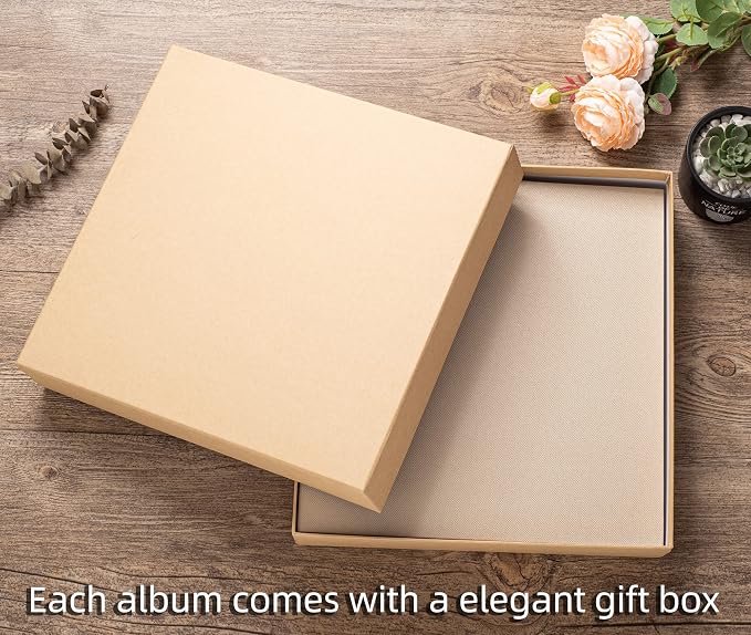 Super Large Photo Album Self Adhesive Scrapbook for 4×6 5×7 8×10 10×12 or Bigger Pictures DIY Magnetic Beige DIY Linen Cover Album 80 Sheets/160 Pages - Image 6