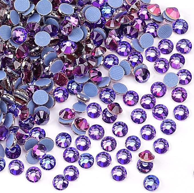 Jollin Hotfix Rhinestones Flatback Crystal Gems 2.8mm SS10, Purple Velvet | 2880pcs Hot Fix Crystals Glass Rhinestones for Bedazzling, Crafting, Clothes, Shoes & Accessories DIY Decoration - Image 2