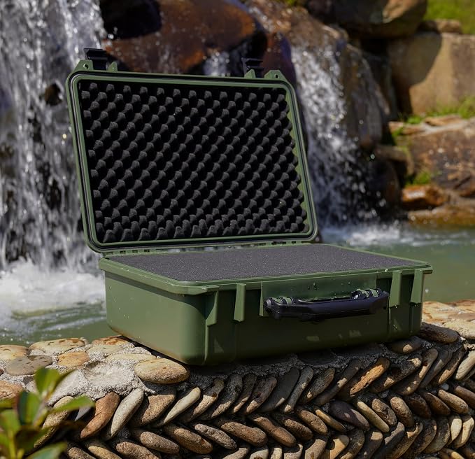 MEIJIA All Weather IP67 Waterproof Hard Camera Case,Hard Protective Case,Hard Case with Customizable Foam,Fit Use of Drones,Camera,Equipments,Pistols(Green,18.5 x14.06x6.93inches) - Image 5