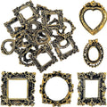 Vicenpal 25 Pcs Vintage Gold Mini Vintage Picture Frames Bulk | Small Vintage Photo Frames, Antique, Resin, Baroque, Ornate, Cute Wallet Size, for DIY Jewelry Gifts Christmas Wedding Decor by Vicenpal