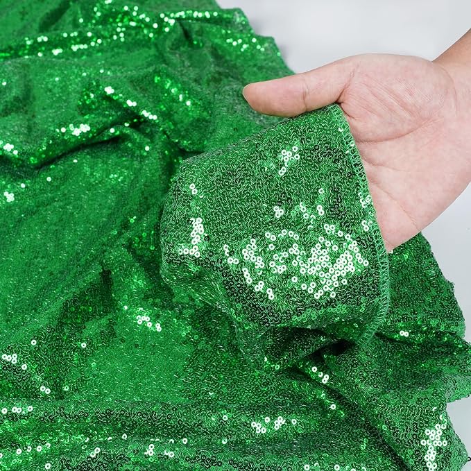 Poise3EHome Green Sequin Backdrop, 6FT x 8FT Sequin Photography Backdrop Curtain for Christmas St. Patrick's Day Party Decoration - Image 5