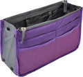 Vercord Purse Organizer Insert for Handbags Bag Organizers Inside Tote Pocketbook Women Nurse Nylon 13 Pockets Purple Large by Vercord