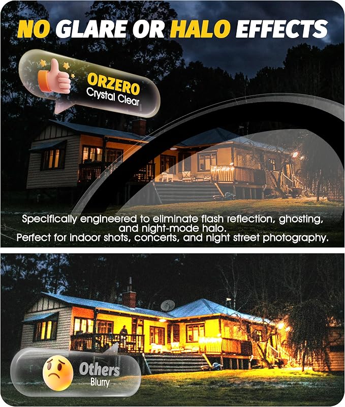(3 Sets) Orzero Camera Lens Protector Compatible for iPhone 17 Pro&17 Pro Max&16 Pro&16 Pro Max&15 Pro&15 Pro Max&14 Pro&14 Pro Max, [EZ Install] [Case-Friendly] 9H Tempered Glass Bling Lens Cover, Military-Grade Shockproof, HD Clarity Anti-Glare - Tra... - Image 5