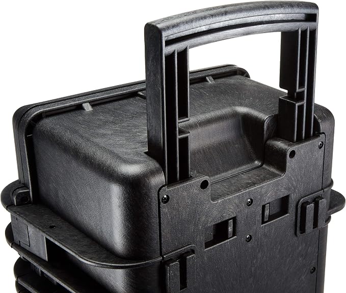 Amazon Basics Hard Protective Camera Case with Wheels, Large, Black, 22"L x 14"W x 9.8"H - Image 8