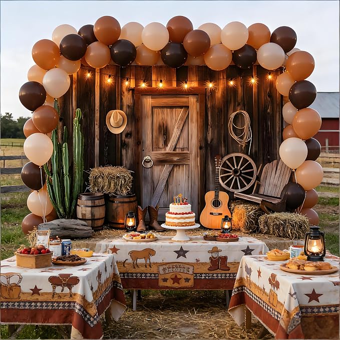 Western Cowboy Backdrop 10X6.5ft, WildWest Rustic Wooden Barn Rodeo Banner - Image 7