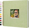 10"x10" Scrapbook Photo Album Linen Cover 20 Sheets 40 Pages White Paper | GrassGreen Hardcover Kraft White Pages Memory Book, for Travel Wedding Guest Book Christmas Baby Fits 4x6 & Instant Photos by Hiwhy