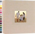 potricher Photo Album 4x6 Pictures, 200 Pockets, Linen Cover, Beige | Linen Cover, Front Window, Large Capacity 4x6 Picture Albums, Photo Book for Family, Wedding, Anniversary, Baby, Keepsake by potricher
