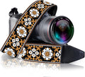 Art Tribute Camera Strap - Shoulder, Crossbody & Neck Camera Strap for Photographers, Fits All Cameras, Canon Nikon Sony Fujifilm, Padded Strap W/Quick Release, Embroidered Cotton & Leather Ends by ArtTribute