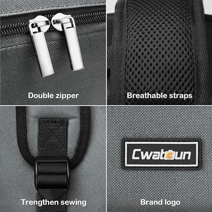 Cwatcun Camera Backpack, Water-resistant DSLR SLR Bag for Canon/Nikon/Sony | Professional for SLR DSLR Mirrorless Camera Bag Case And Lens And1DSLR body+3-5 lenses+flash+tripod+14" iPad. - Image 9