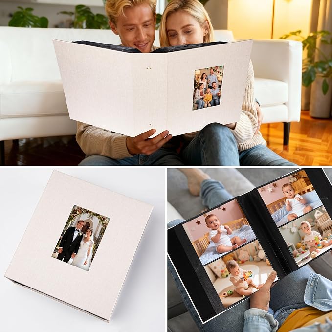 Aevdor 5x7 Photo Album, Holds 320 Photos, Linen Cover, Beige | Fits 5x7 Photos, Postcards & Artwork, Family & Wedding Albums, Baby & Travel Memories - Image 5
