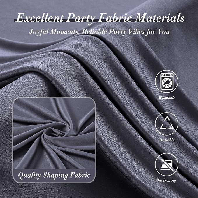 20 ft x 10 ft Wrinkle Free Charcoal Backdrop Curtain for Parties, Dark Grey Polyester Photo Backdrop Drapes for Baby Shower Wedding Engagement Birthday Party Backdrop Stand,5ft x 10ft 4 Panels - Image 5