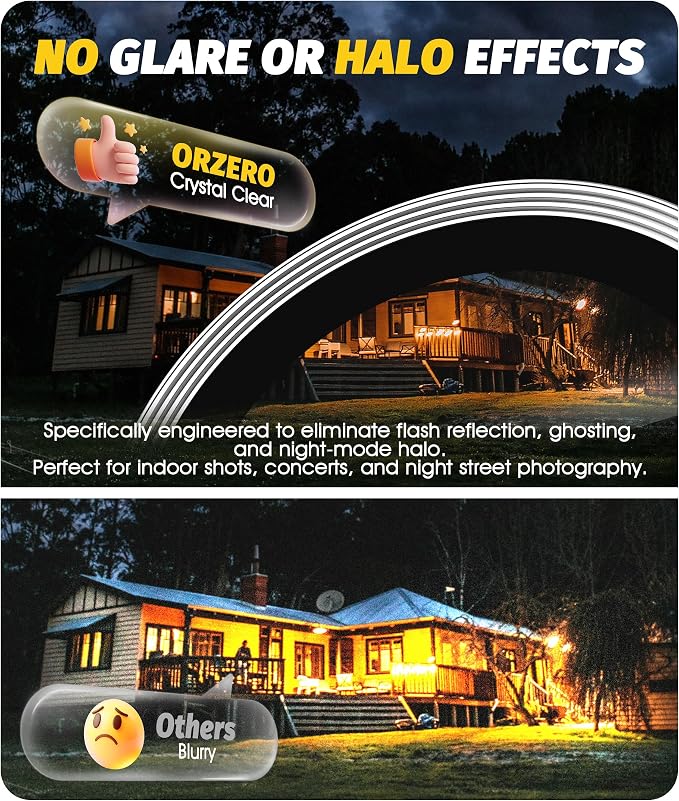 (3 Sets) Orzero Camera Lens Protector Compatible for iPhone 17 Pro&17 Pro Max&16 Pro&16 Pro Max&15 Pro&15 Pro Max&14 Pro&14 Pro Max, [EZ Install] [Case-Friendly] 9H Tempered Glass CD Pattern Lens Cover, Military-Grade Shockproof, HD Clarity Anti-Glare ... - Image 5