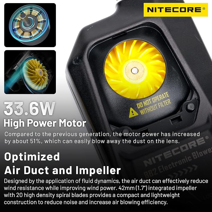 NITECORE BB2 Electronic Photography Air Blower Camera Cleaning Kit with NITECORE Tag - Image 3