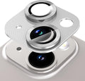 Suoman for iPhone 14 6.1 inch/iPhone 14 Plus 6.7 inch Camera Lens Protector, 9H Tempered Glass Film, [Does not Affect Night Shots] Metal Lens Protective Cover - Silver by Suoman
